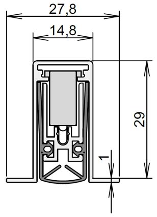 Türdichtung Nr 1-404 Athmer Schall-Ex Duo L-15//28OS  958 mm für Spalt bis 12mm
